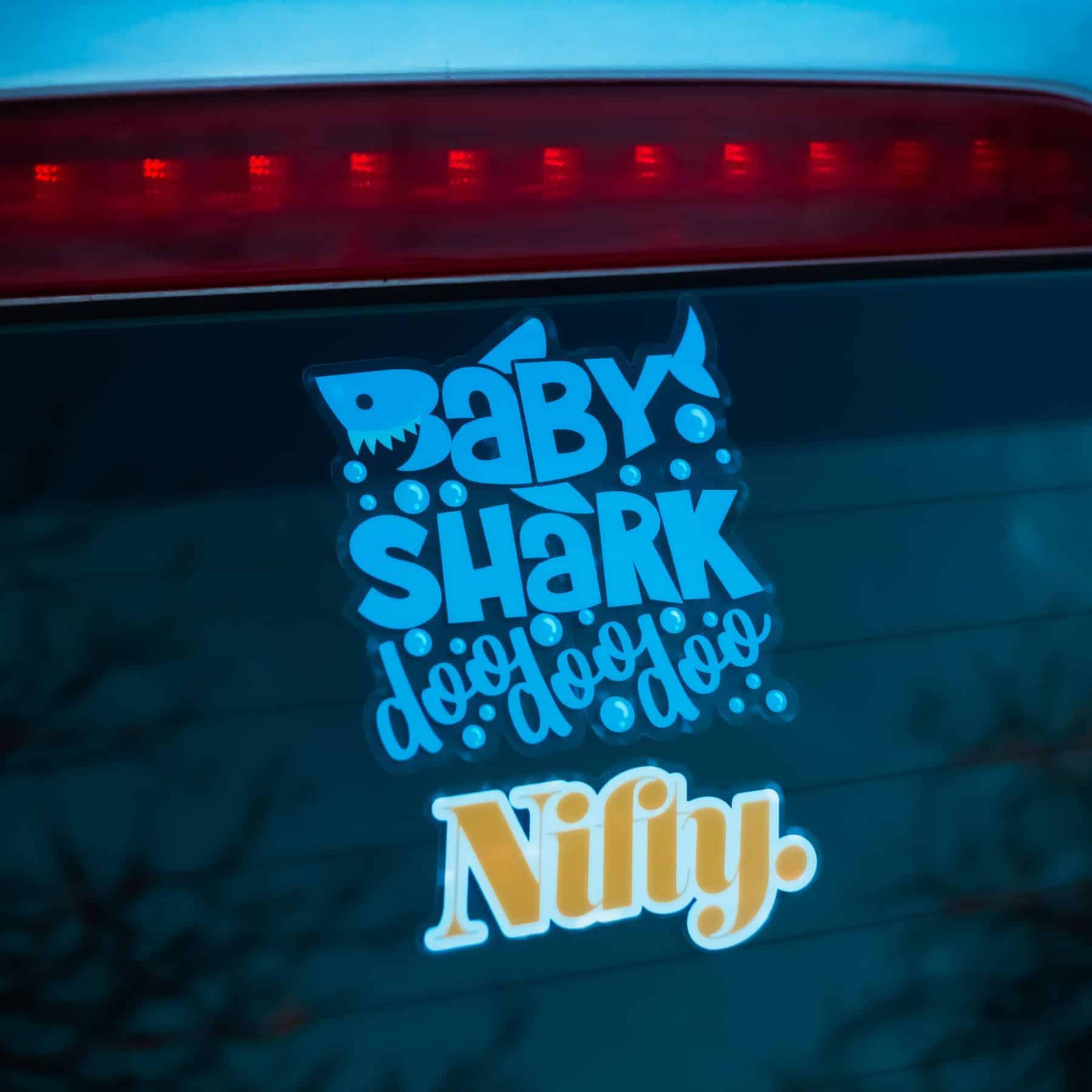 Clear Sticker Decal on Car Window sticker and label components