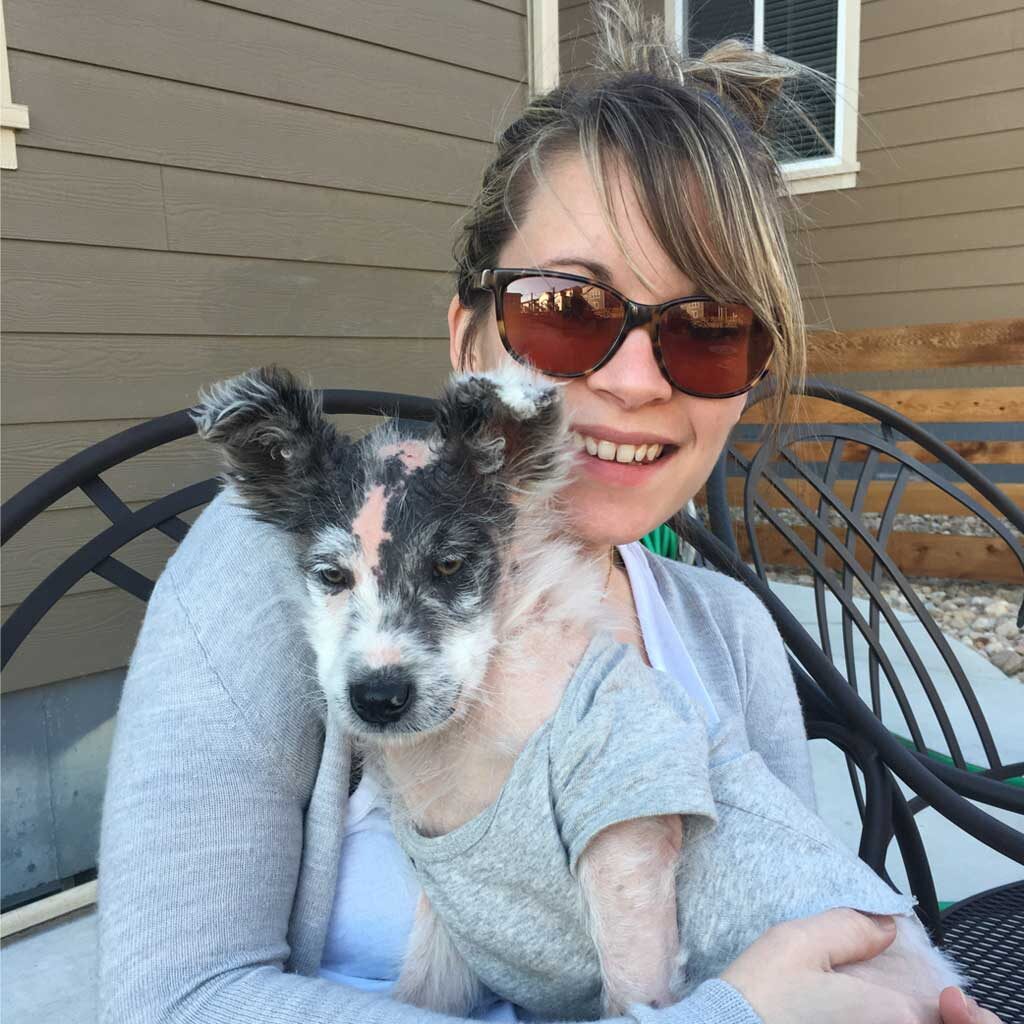 make and c with foster dog
