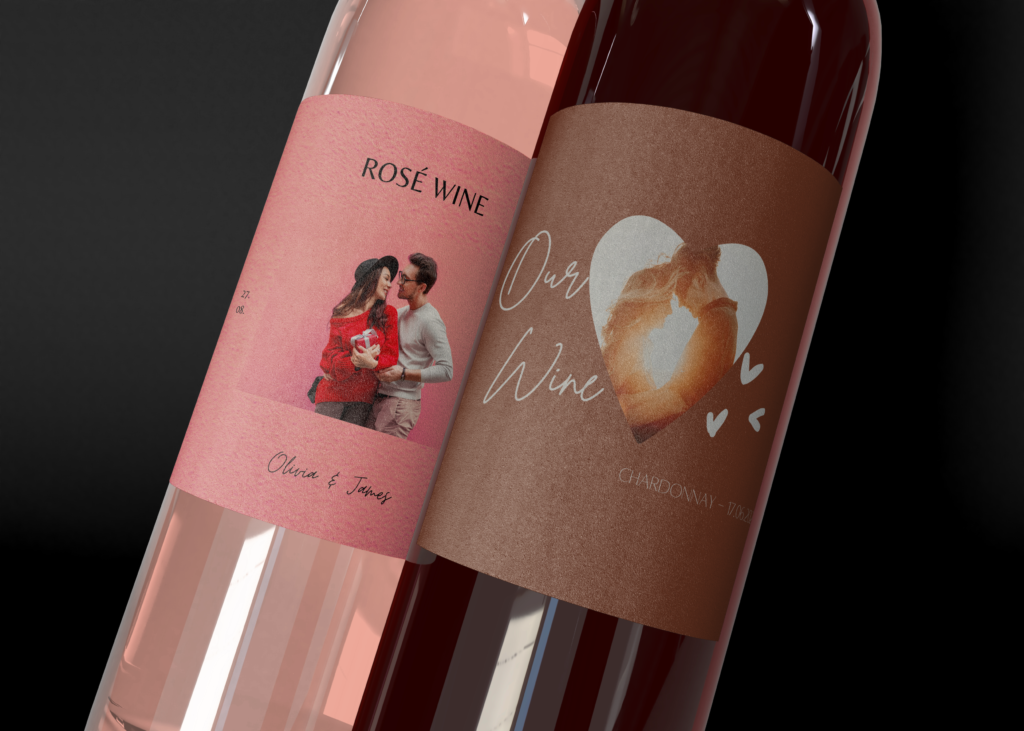 custom valentines wine labels