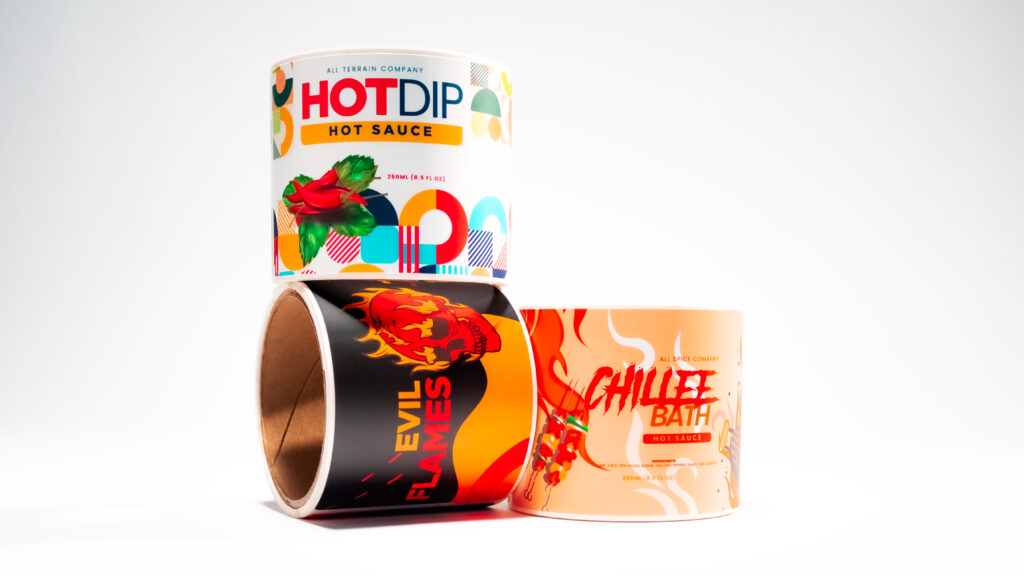 hot sauce label rolls