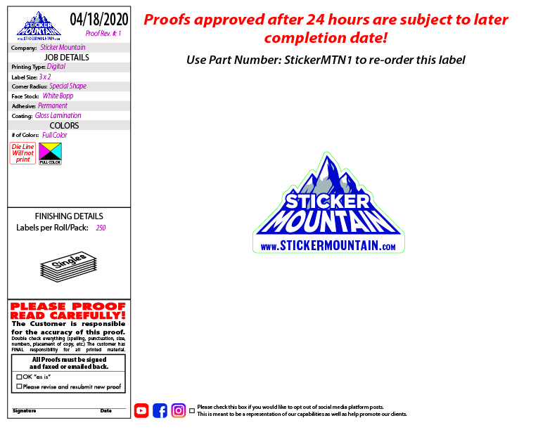 sticker mountain art proof