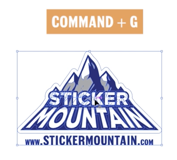 group artwork with command g