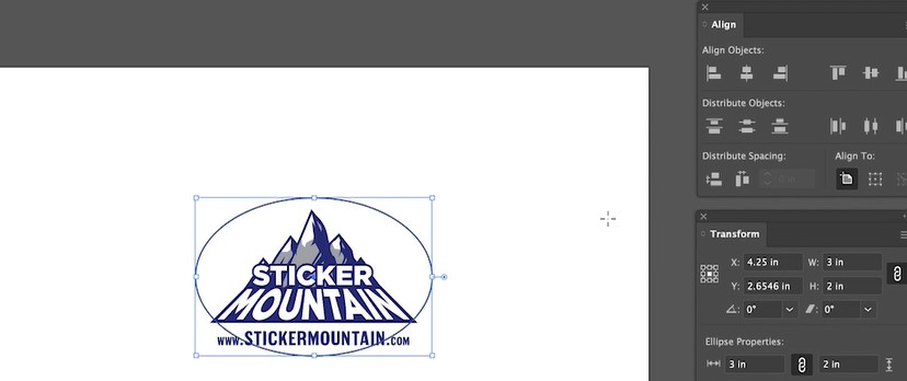 center oval sticker