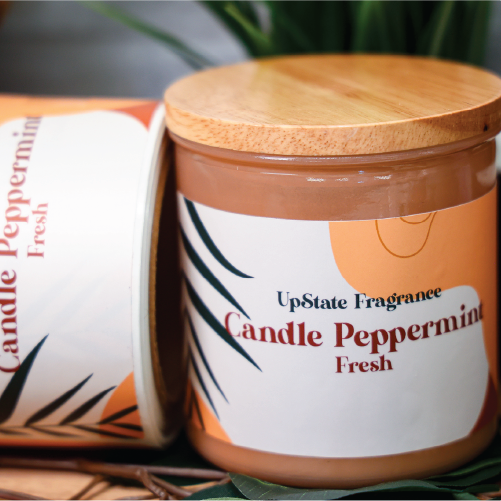 peppermind scented candle label