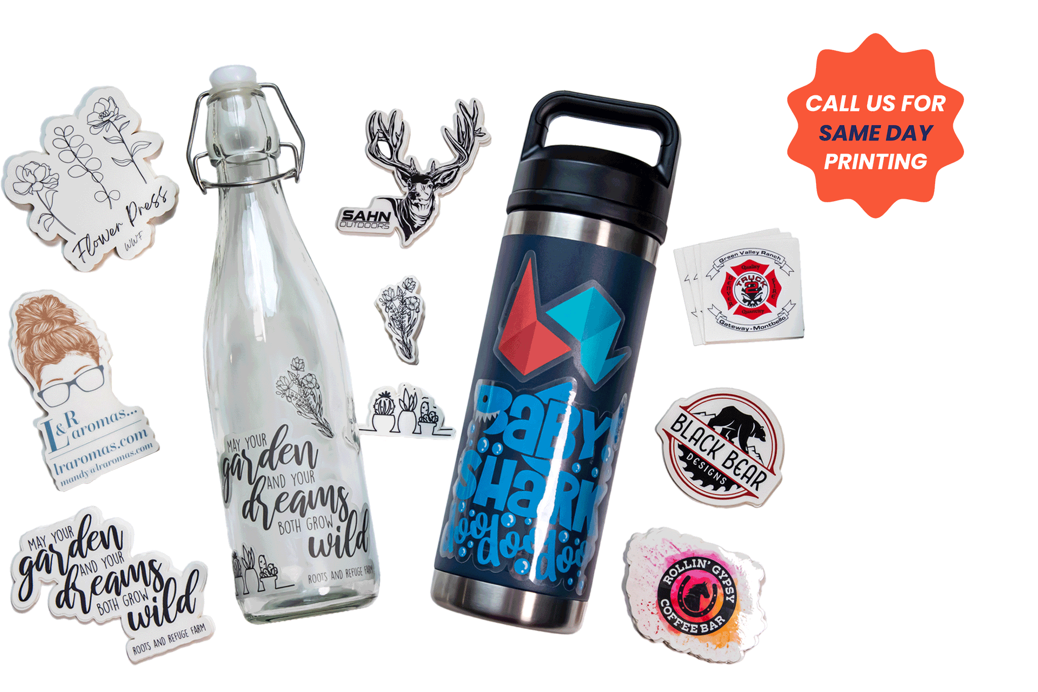 Custom Printed Transparent Water Bottles in Bulk