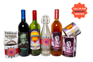 Sticker Mountain offers unmatched custom wine label printing quality and embellished labels with value pricing, quick turnaround, and free shipping.