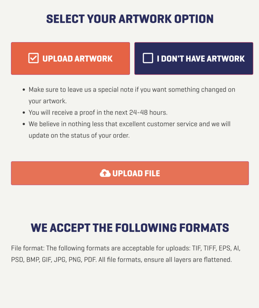 upload artwork turnaround time