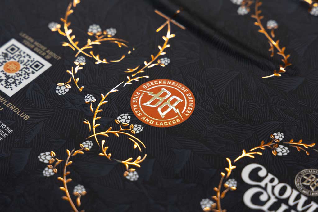 breckenridge brewery copper foil labels