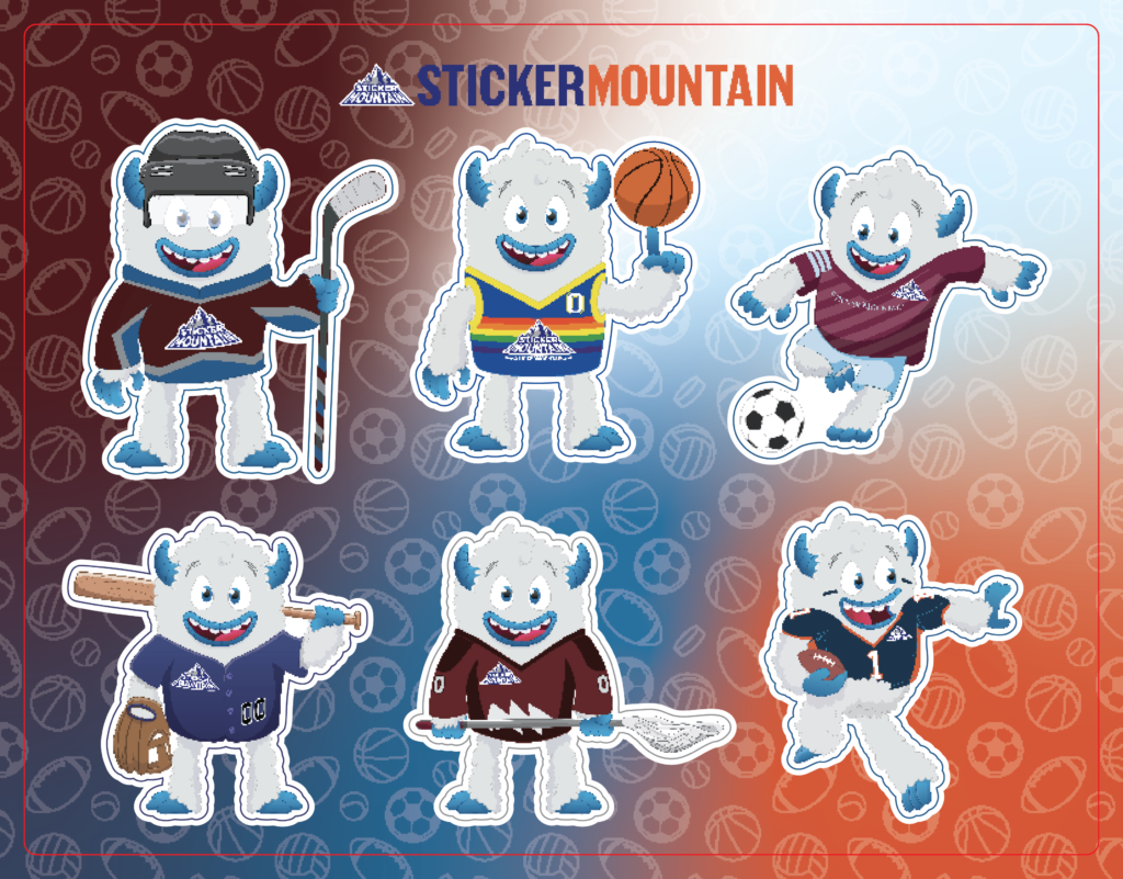 colorado sports teams football stickers sheet