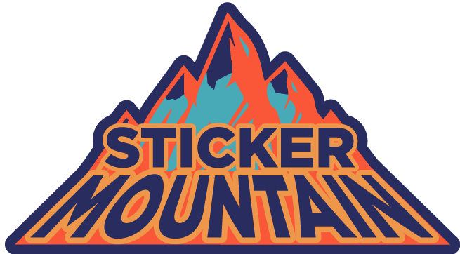 sticker mountain logo bad colors