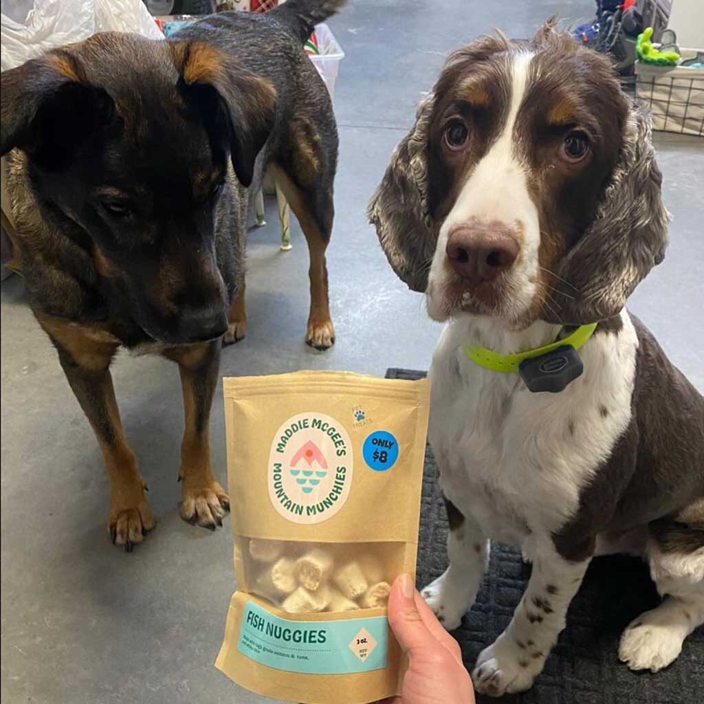 maddie mcgees mountain munchies dog treats pet treat fresh fish dogs custom food white bopp labels