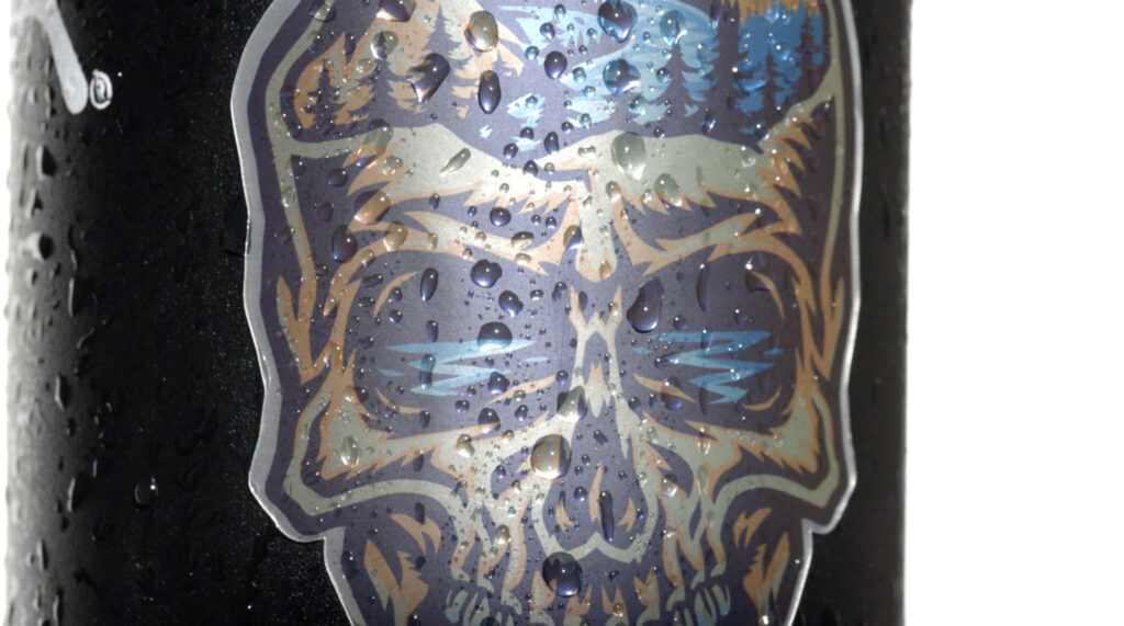 metallic stickers durable water proof custom stickers skull sticker