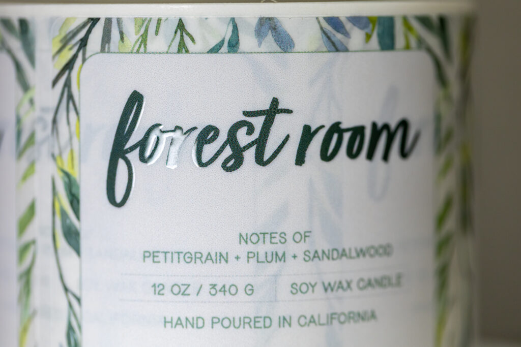 Sticker Mountain raised spot uv soft touch matte lamination clear bopp custom rectangle candle labels, forest room. Elevate your brand with our custom clear labels, water- and oil-resistant, and tamper-resistant with value prices, 2-day turnaround, & free shipping.